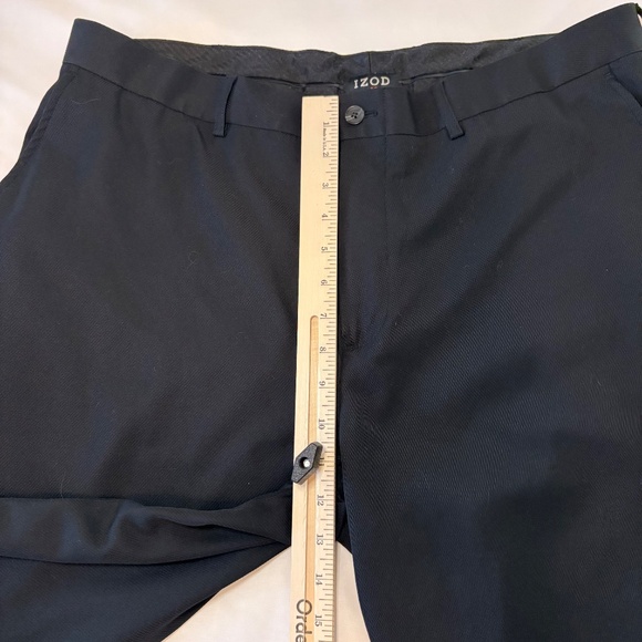IZOD XFG Golf Pants Men 38x29 Black Flat Front Straight Leg Textured - Picture 8 of 12
